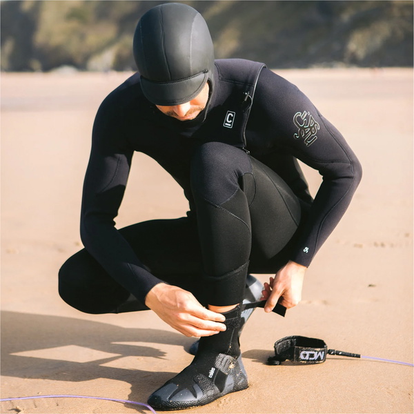 2026 C-Skins Session 7mm Round Toe Wetsuit Boots C-BOSE7RT - Black / Charcoal